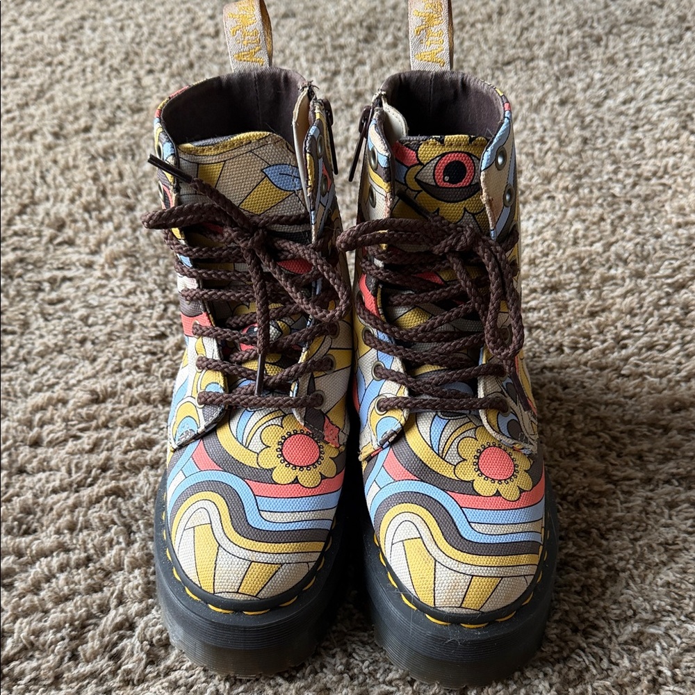 Dr. Martens Multicolor Floral Combat Boots